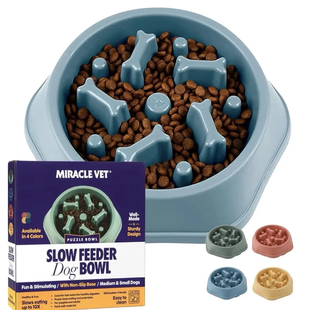 Miracle Vet Slow Feeder Dog Bowls Fast Small-Med Dogs Puzzle Maze Pink NEW (A1)